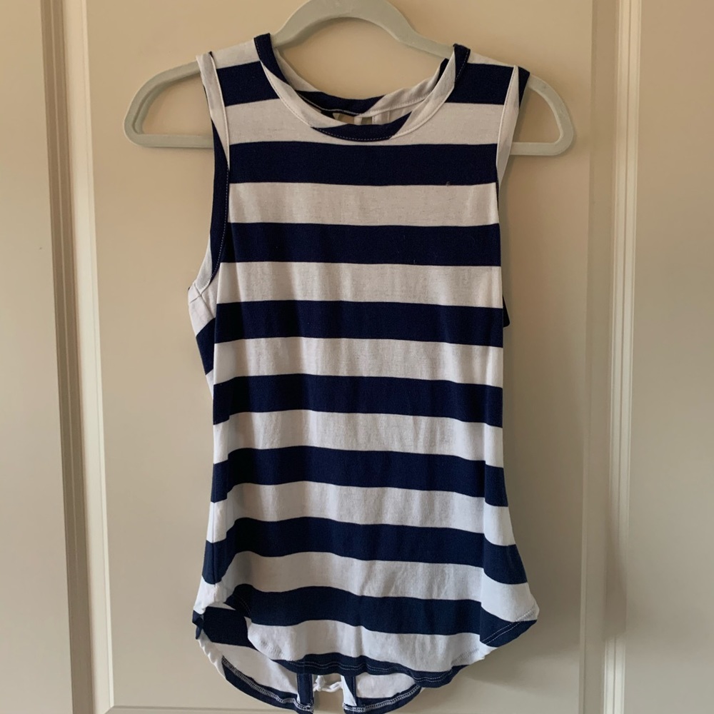 Blue/white striped tank